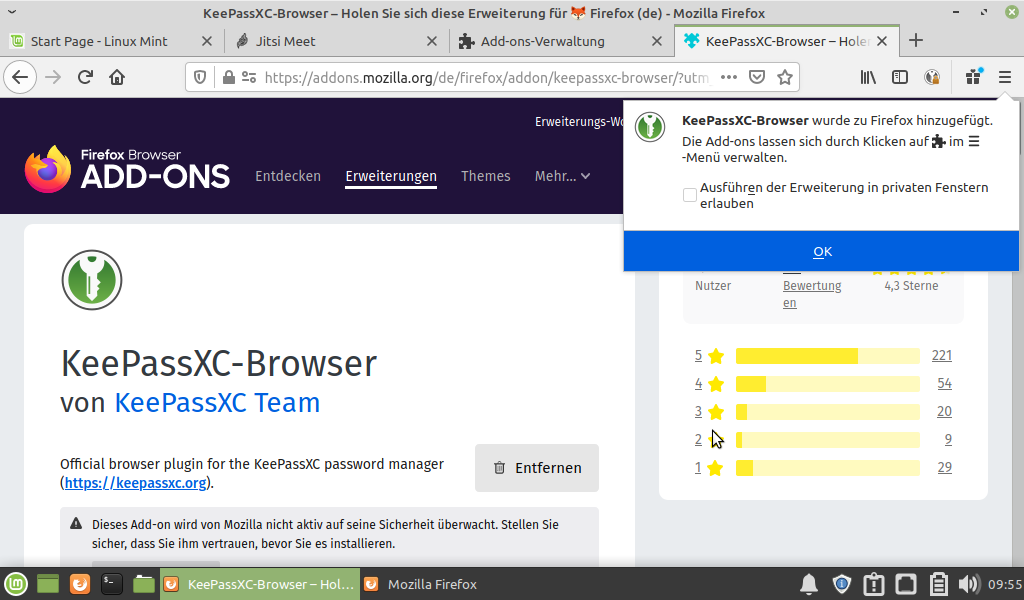 keepassxc browser extension firefox